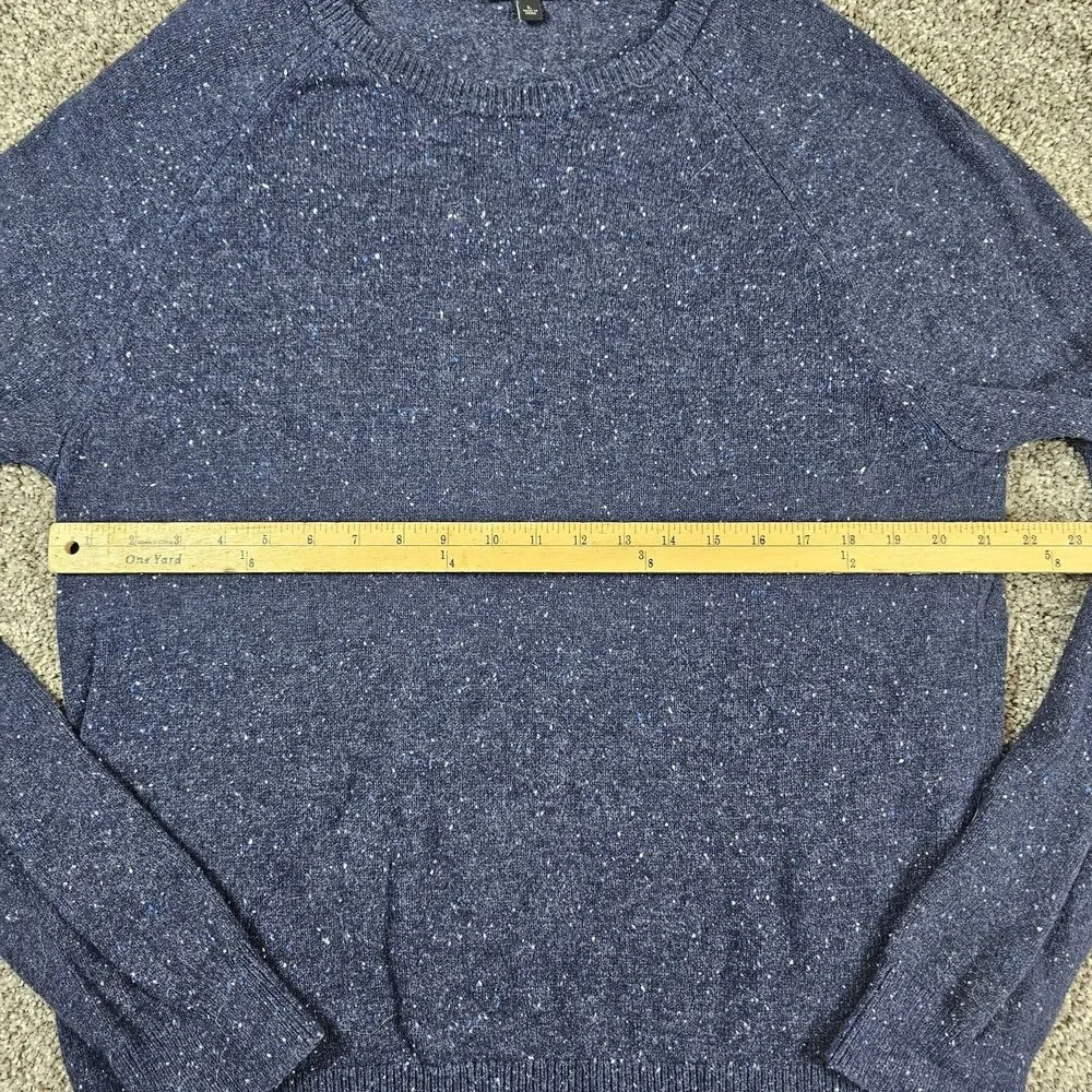 Banana Republic Sweater Mens Large Blue Wool Blend Heathered Preppy Crewneck